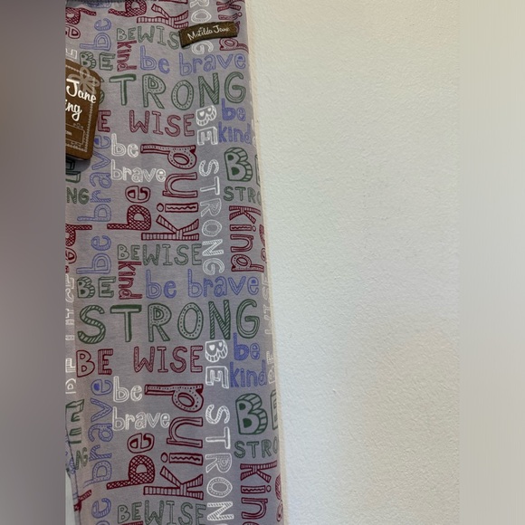 NEW NWT Matilda Jane Girls Gray Wise Words Ruffle Scribble Leggings Pants Size 8 - Picture 4 of 10